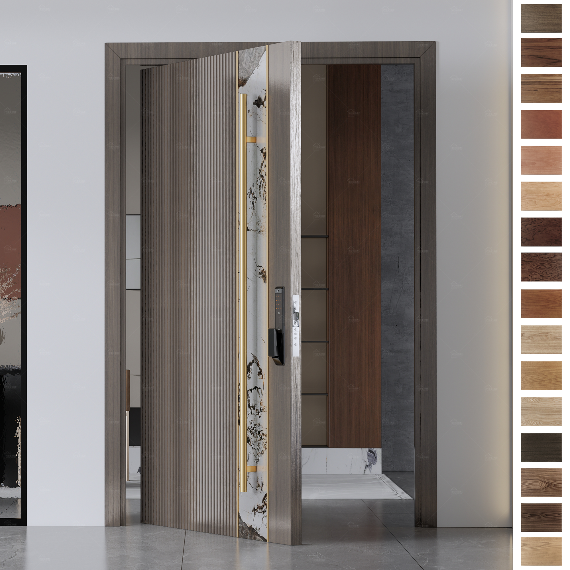 Entry Door made with solid timber core, crafted by China’s best.