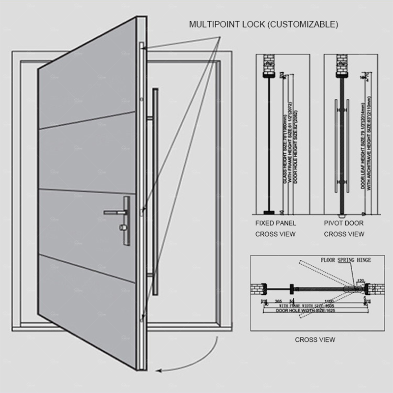 Transitional entry door design blending modern and traditional aesthetics.