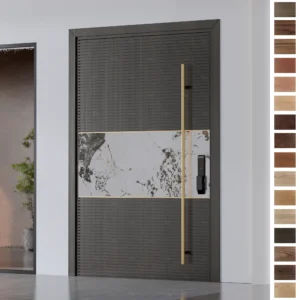 Entry Door built with solid wood core and modern style.