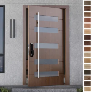 Discover a high-end Entry Door with smart lock features and pivot opening.