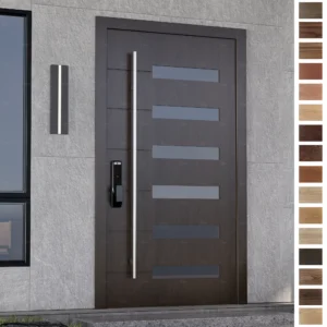 Entry Door in solid oak for villas and houses.