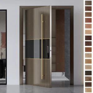 Entry Door with smart lock and pivot design for American modern homes.