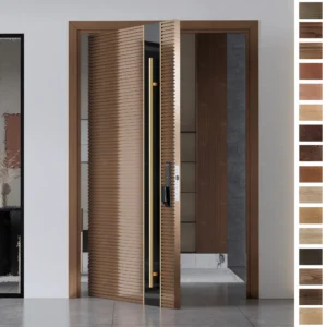 Entry Door featuring natural solid wood from New Zealand.