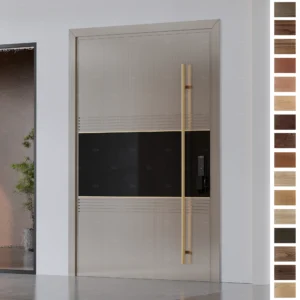 Foshan Entry Door in unique groove style and solid timber.