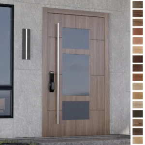 Entry Door featuring premium timber like walnut and oak.