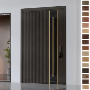 Entry Door in Italian latest design with solid wood pivot style.