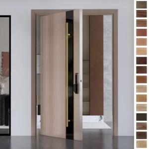 Entry Door crafted from solid wood with a sleek Italian look.
