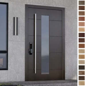 Entry Door featuring premium wood and a pivot system.