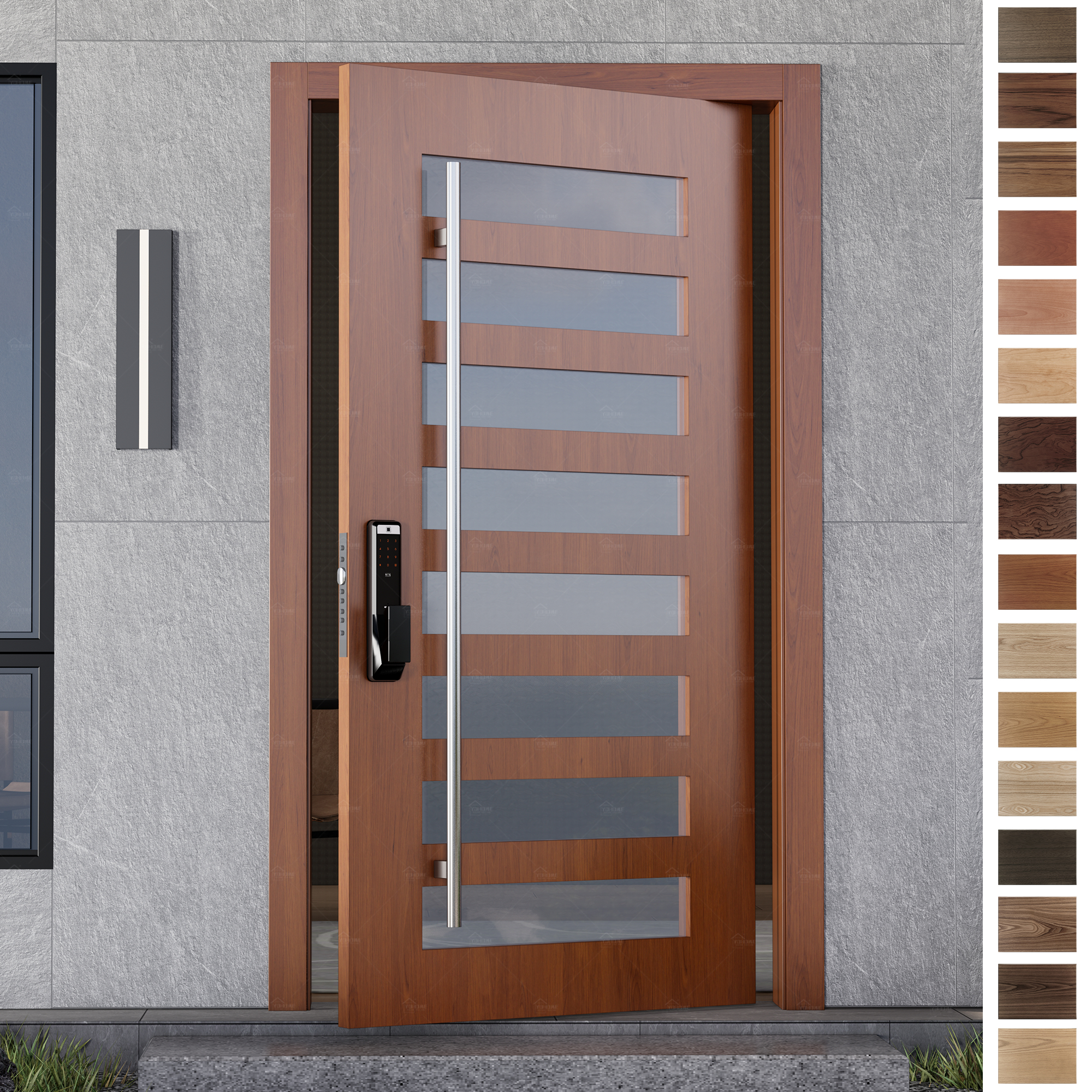 Entry Door in a luxury pivot style for UK villas.