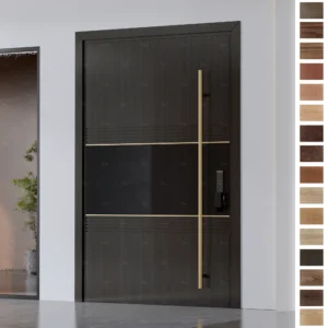 Entry Door that combines modern design and solid wood strength.