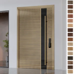 Entry Door with solid wood core by Yohome.