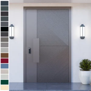 Entry Door in luxury aluminum pivot design.