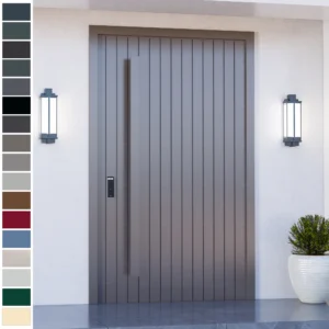 Entry Door crafted in cast aluminium with a sleek pivot style.