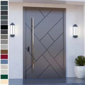 Entry Door made of high-quality cast aluminum, perfect for England villa exteriors.
