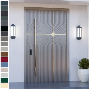 Entry Door with smart lock and pivot design.