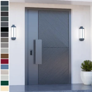 Entry Door made of cast aluminum for UAE villas and Saudi homes.