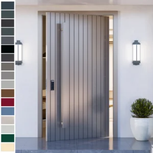 Entry Door with smart locks and cast aluminum build.