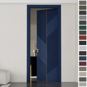 Modern blue Interior Door crafted from MDF and HDF wood.