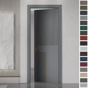 Discover Interior Door options with custom wood inner doors and aluminum strips.