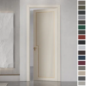 Interior Door modern solid wood prehung with frame.
