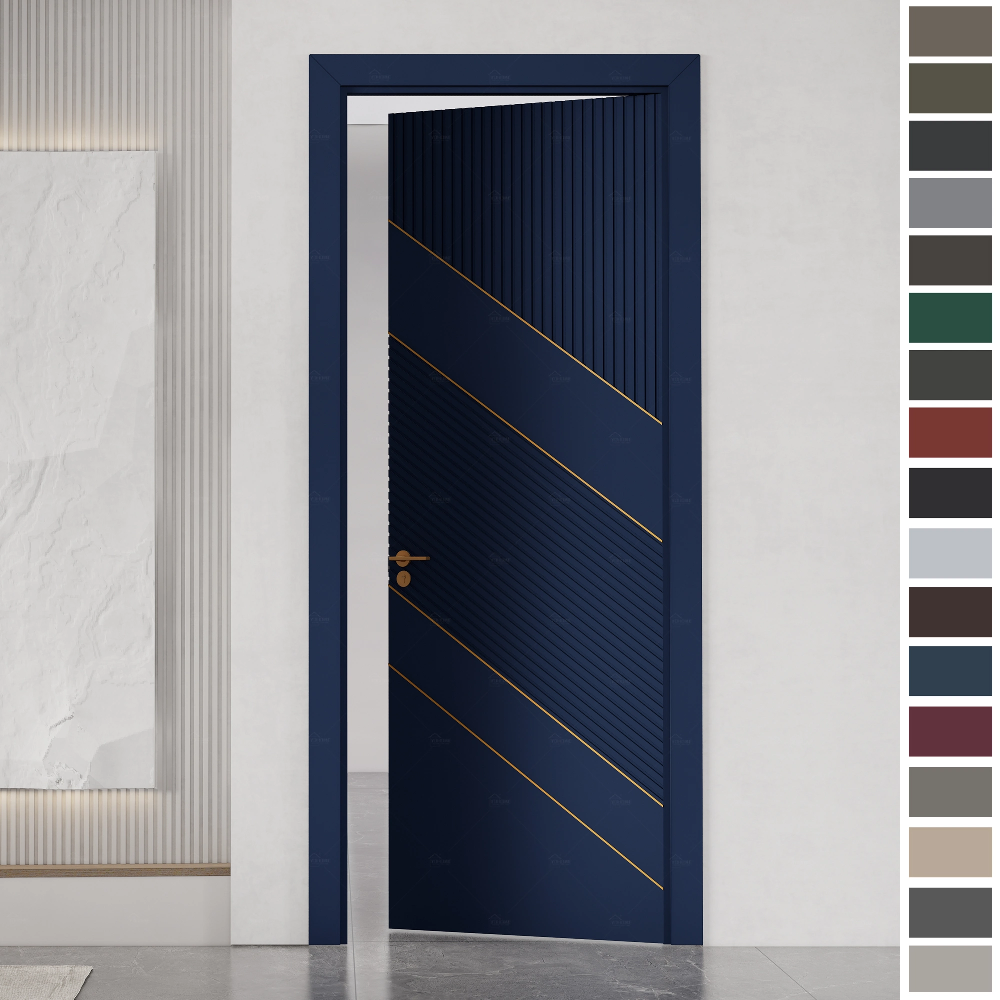 Interior Door single panel wooden paint door.