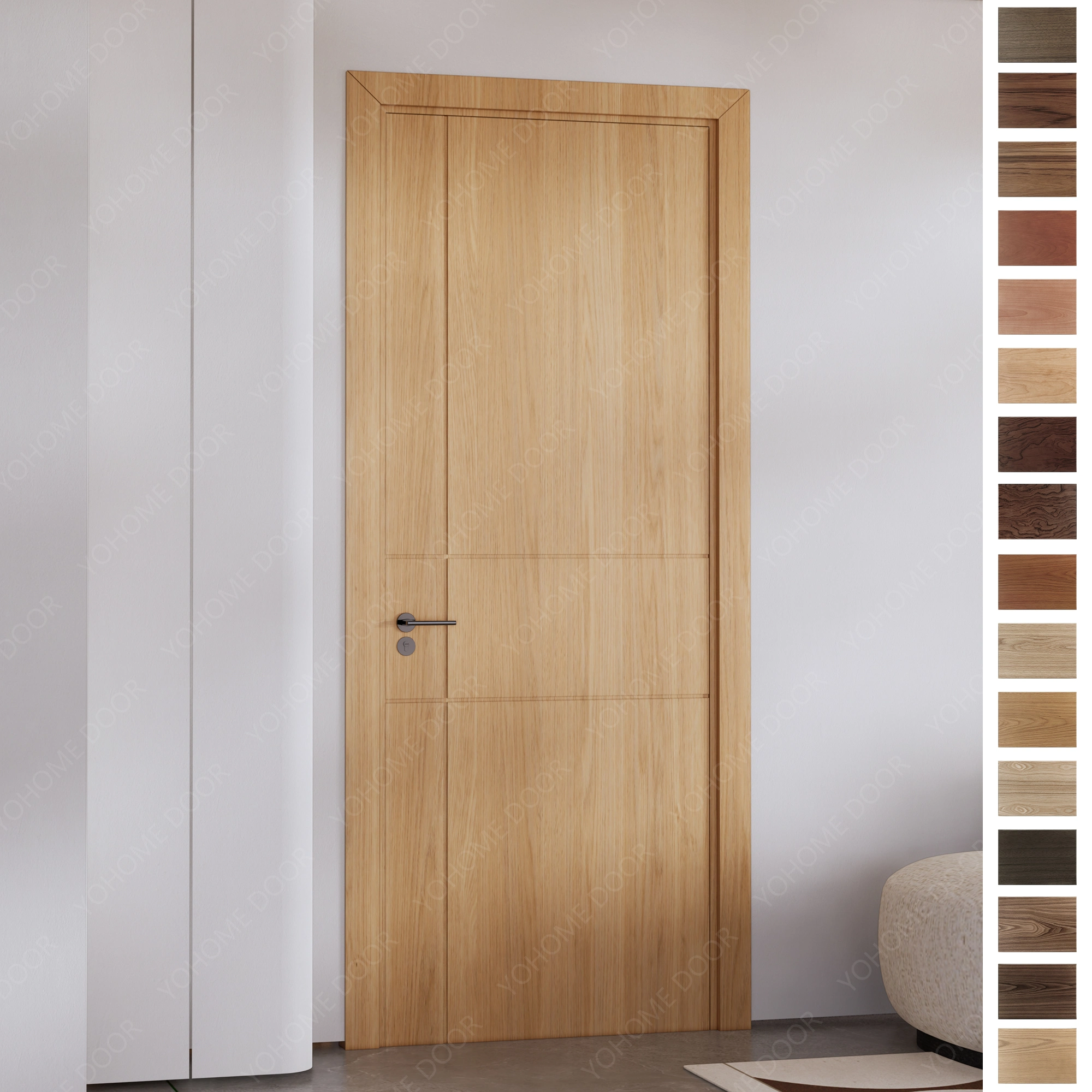 Customized HDF Houses Bedroom Interior Doors Modern Style Wood Inner Doors