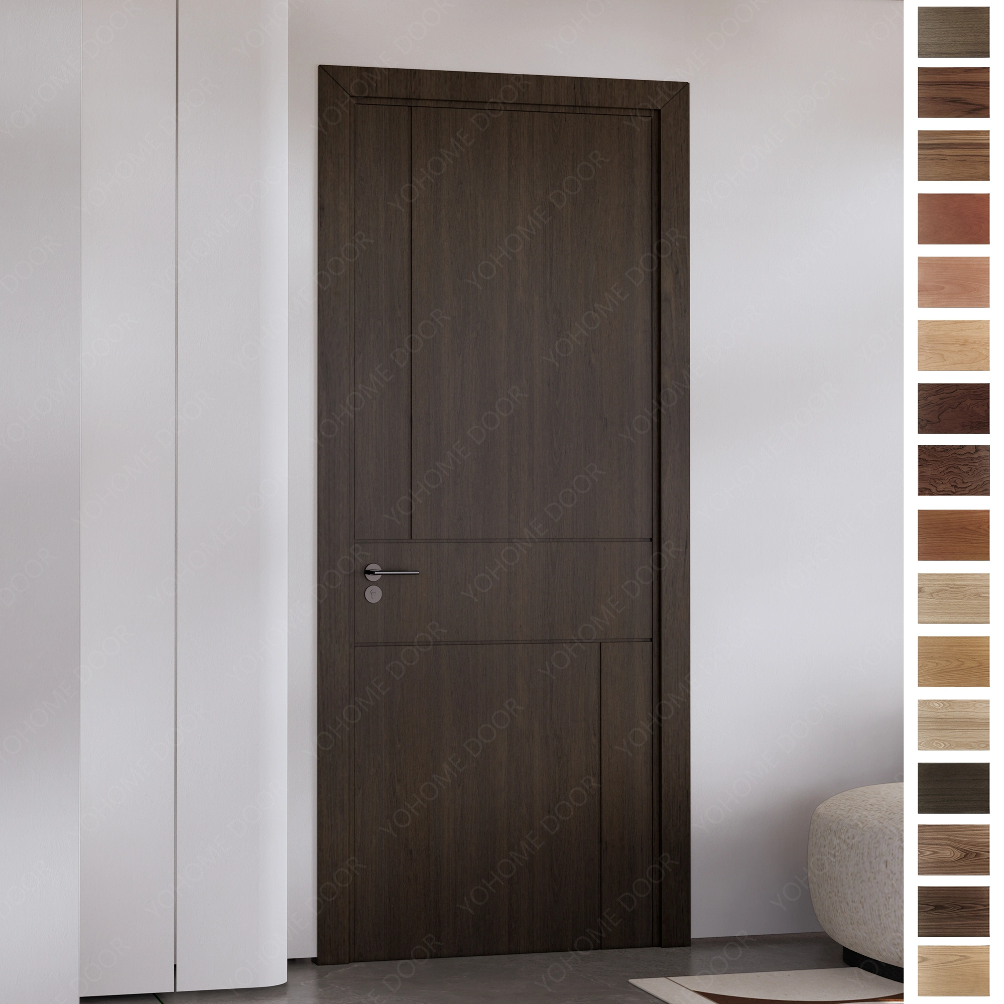 Premium Interior Door with custom veneer laminated wood finish.