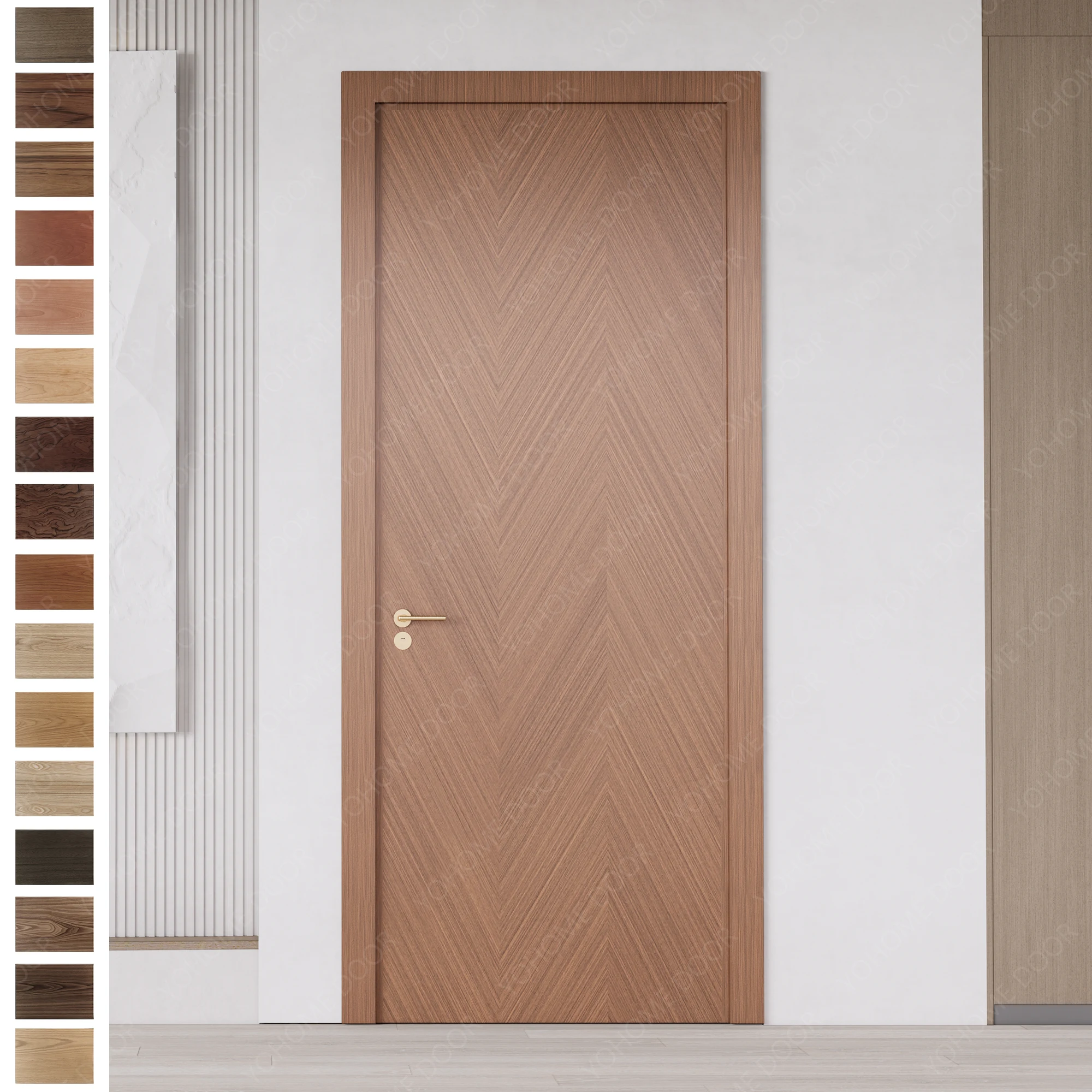 Interior Door factory specializing in custom pre-hung wood doors with frame.