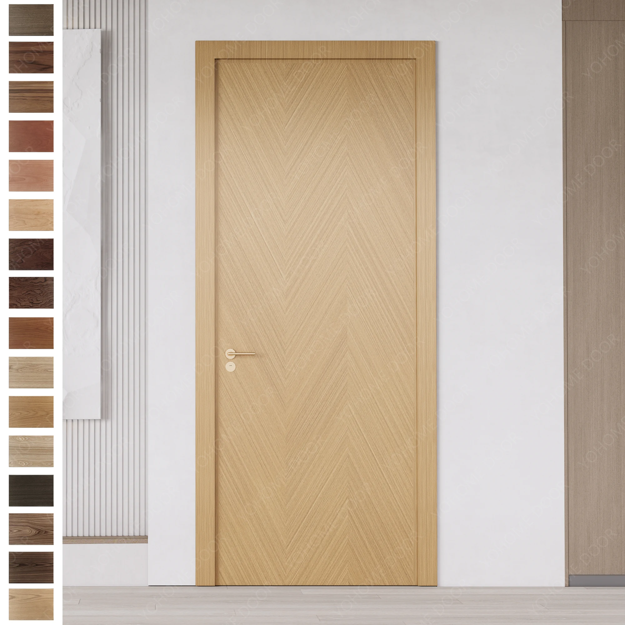 Modern Interior Door manufactured with HDF wood and frame.