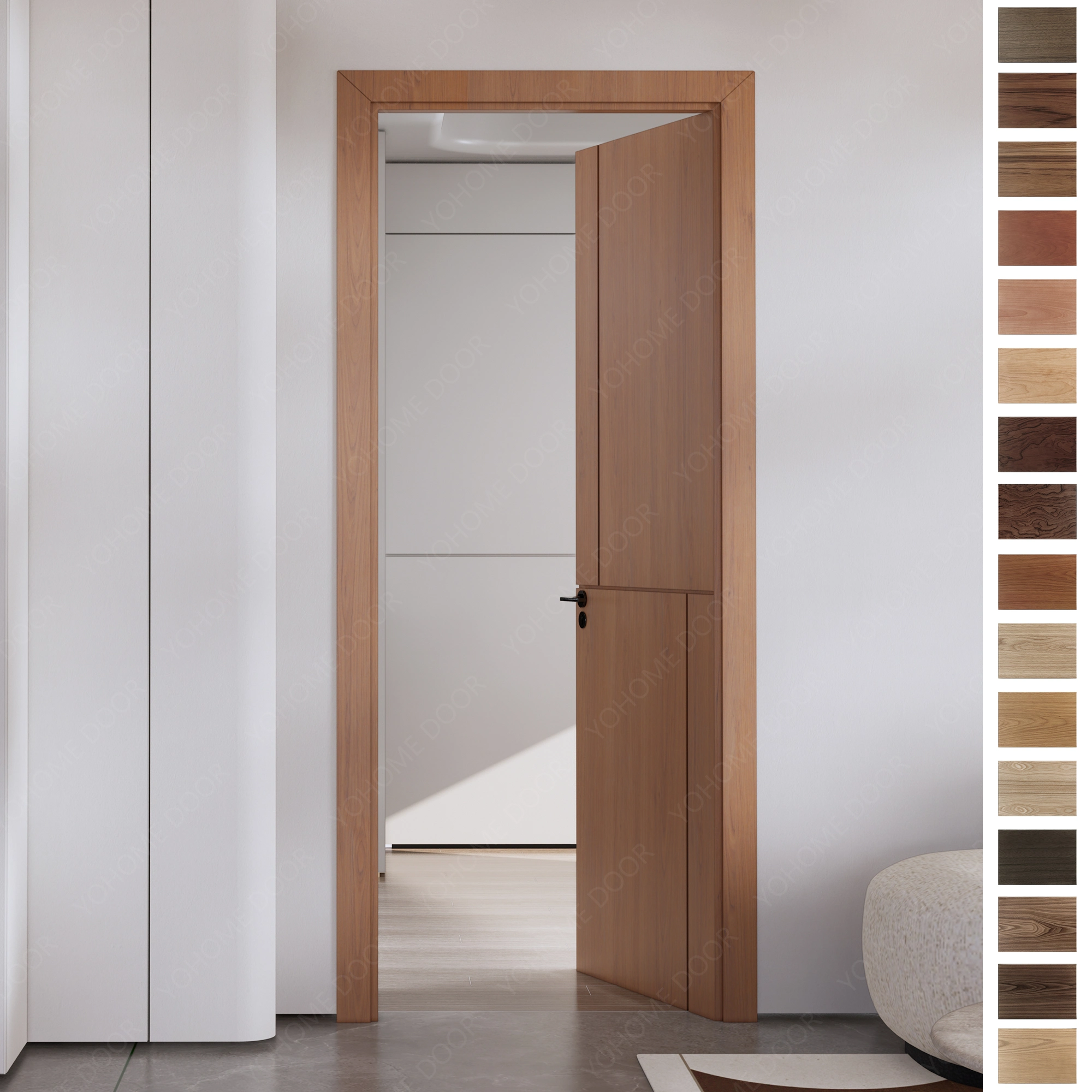 Factory direct Interior Door featuring Italian natural veneer.
